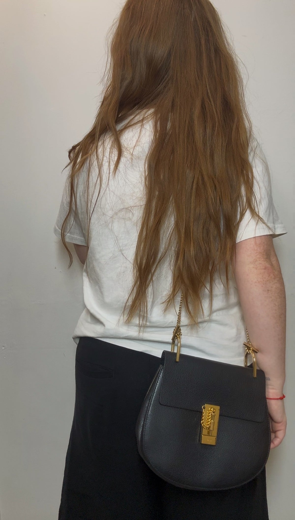 Chloé Black Leather Medium "Drew" Bag with Gold Hardware