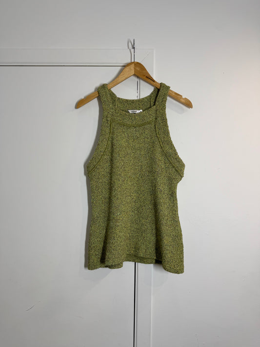 Holzweiler Seat Singlet Green Chunky Knit Tank Top