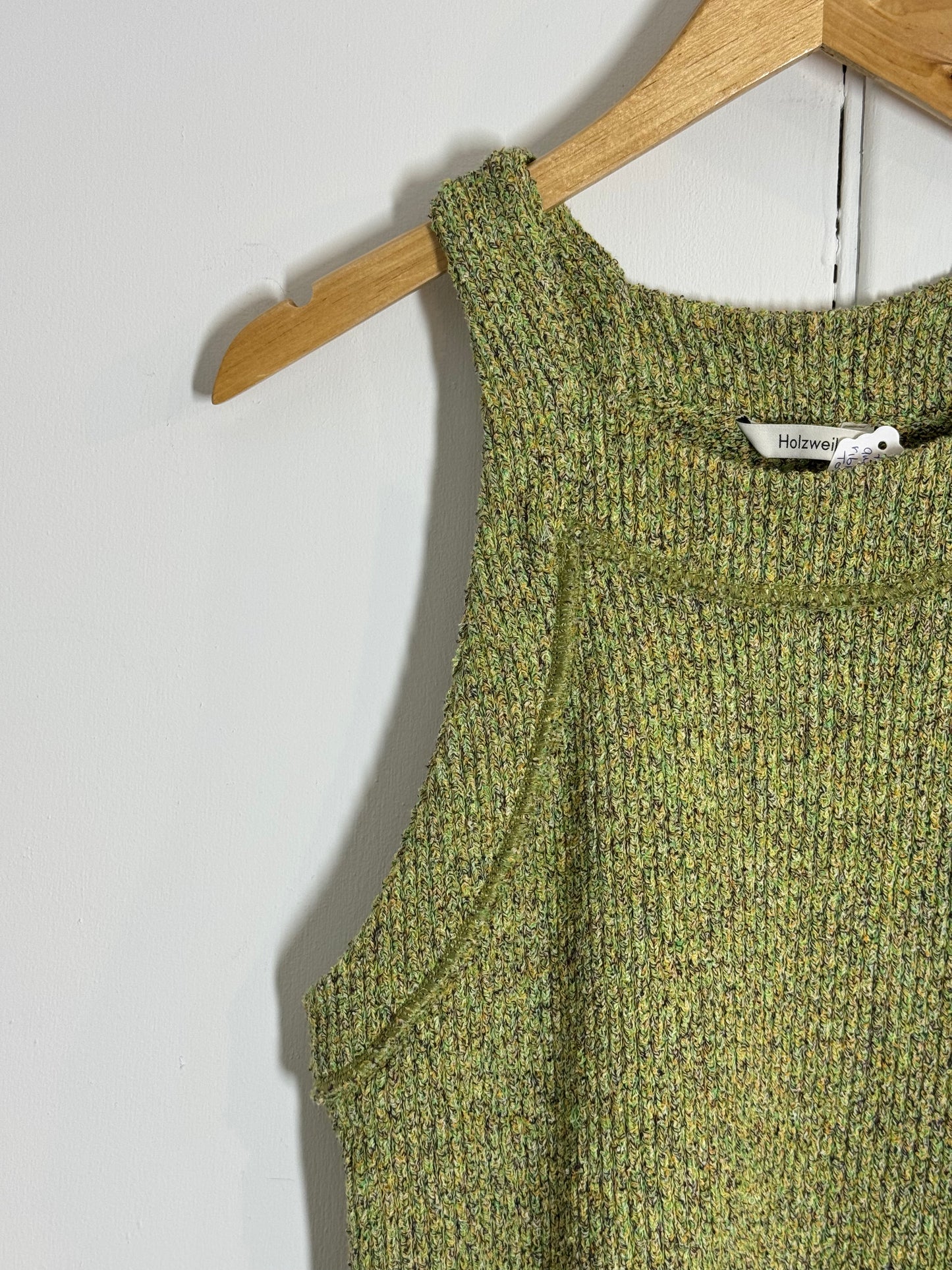 Holzweiler Seat Singlet Green Chunky Knit Tank Top