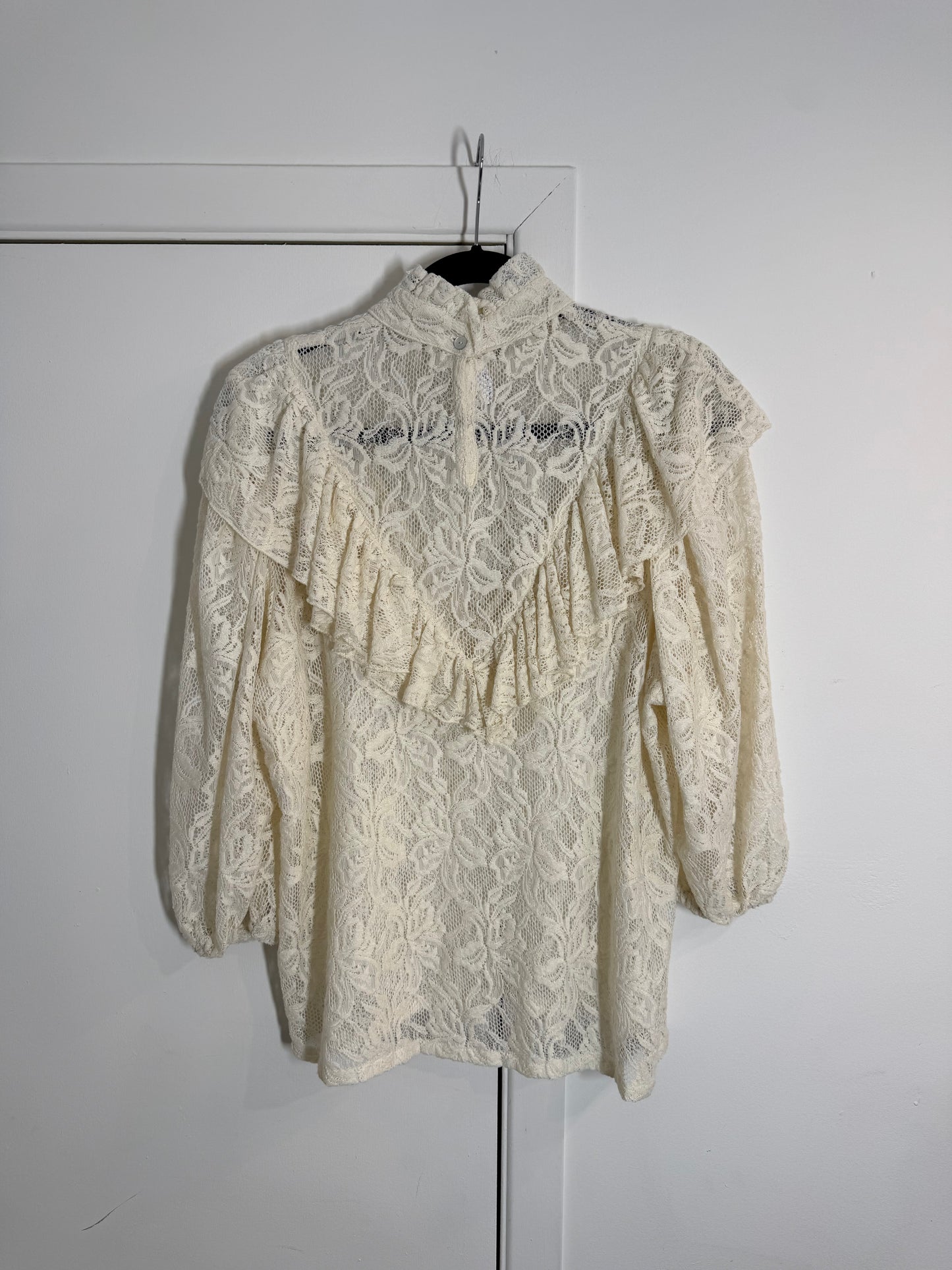 Horses Atelier Cream Lace Ruffle Collar Blouse