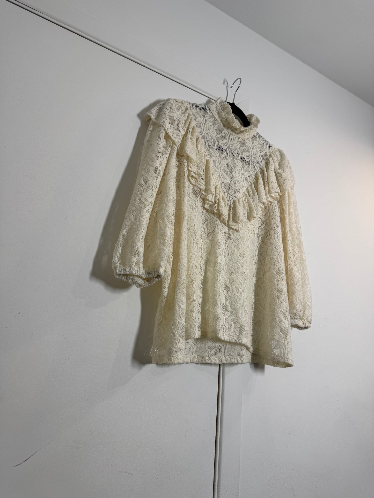 Horses Atelier Cream Lace Ruffle Collar Blouse