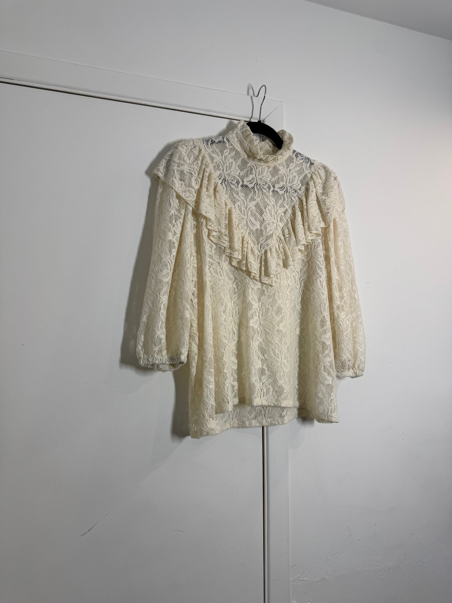 Horses Atelier Cream Lace Ruffle Collar Blouse