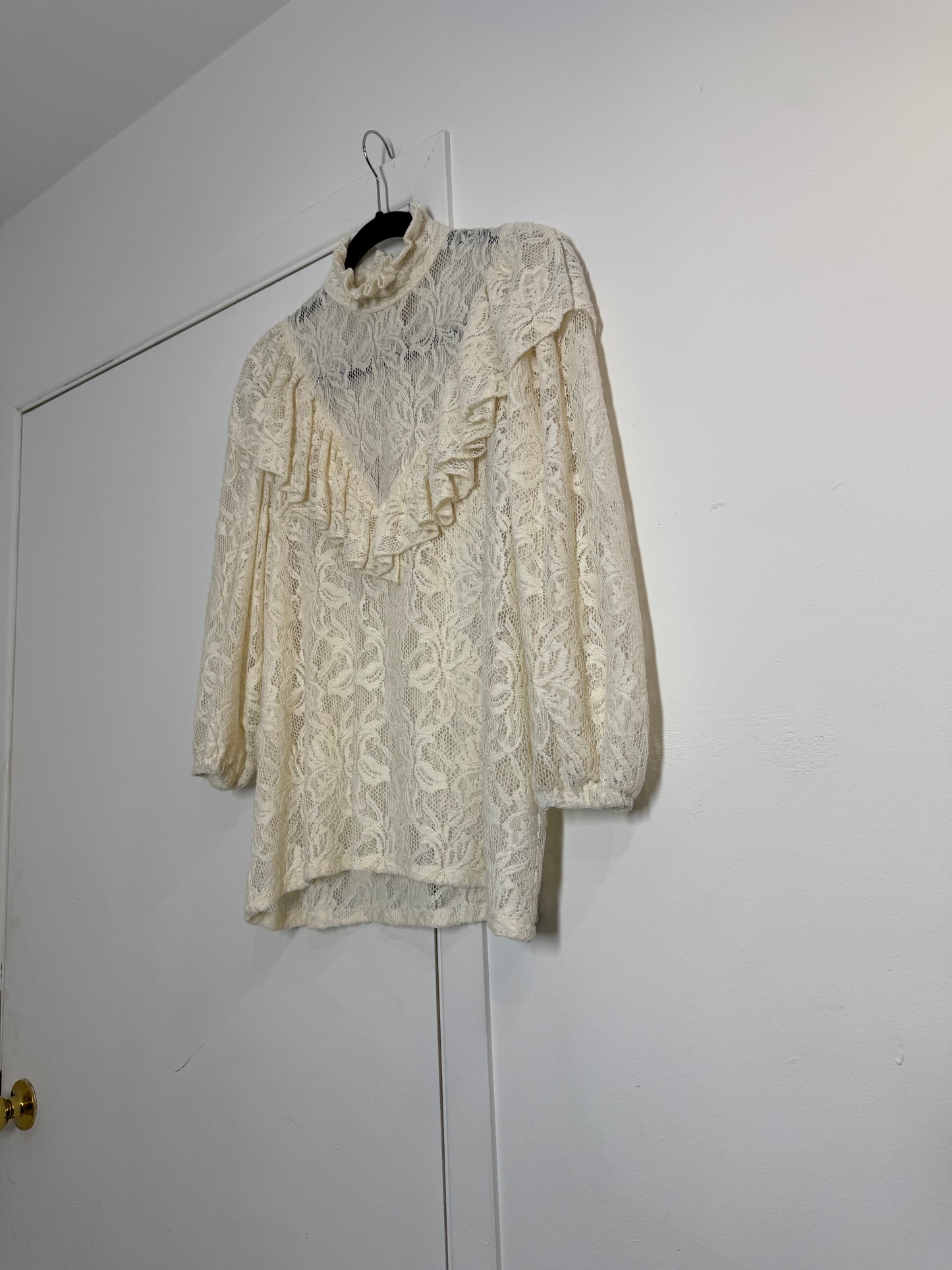 Horses Atelier Cream Lace Ruffle Collar Blouse