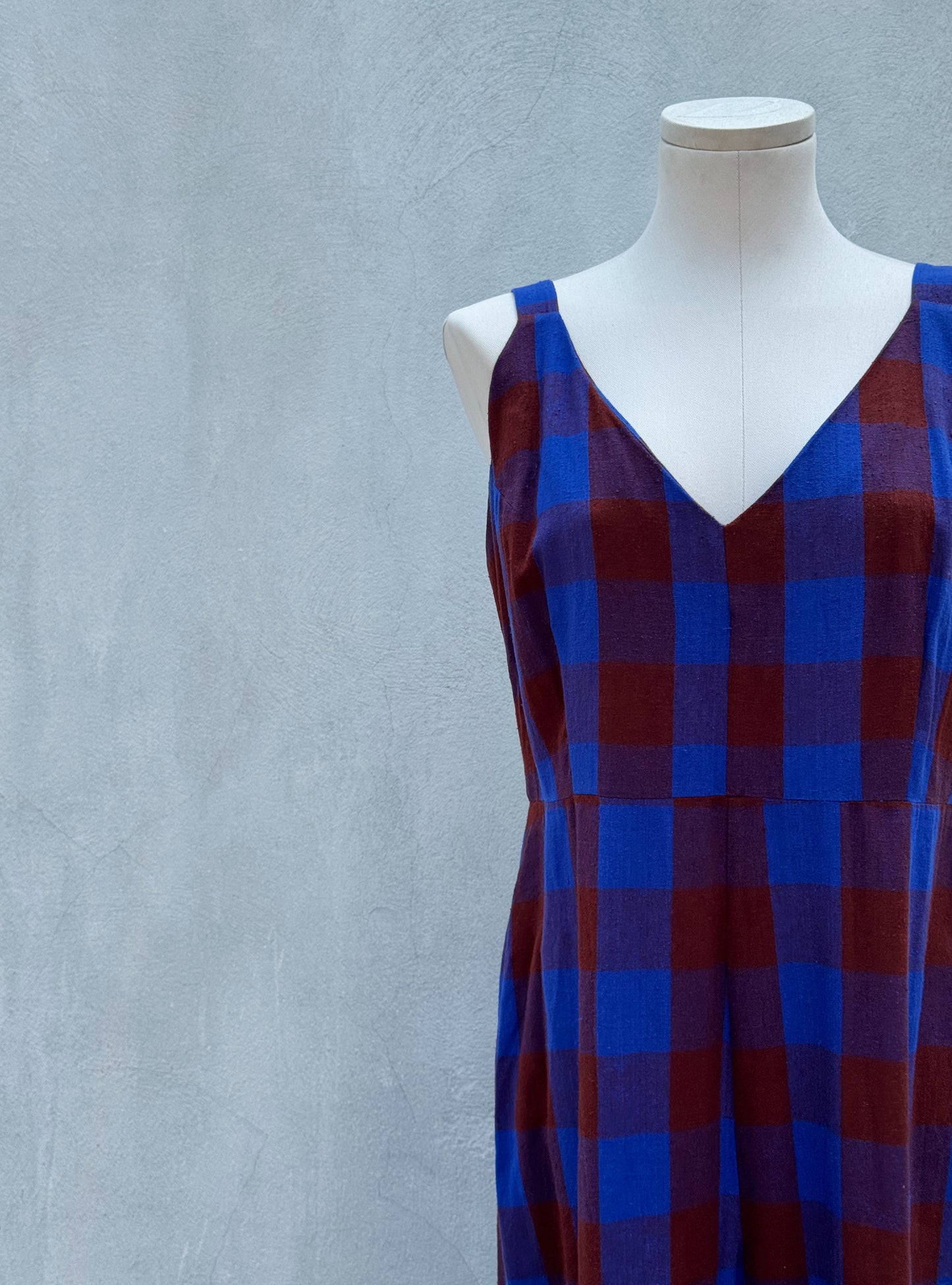 Ali Golden Plaid Raw Silk Jumpsuit