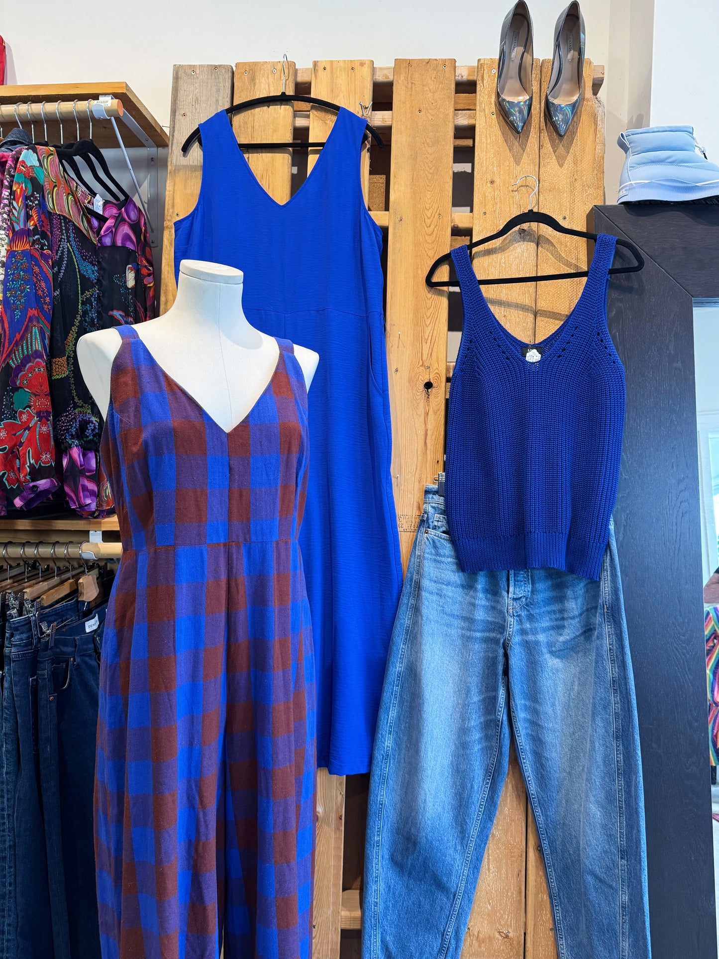 Ali Golden Plaid Raw Silk Jumpsuit