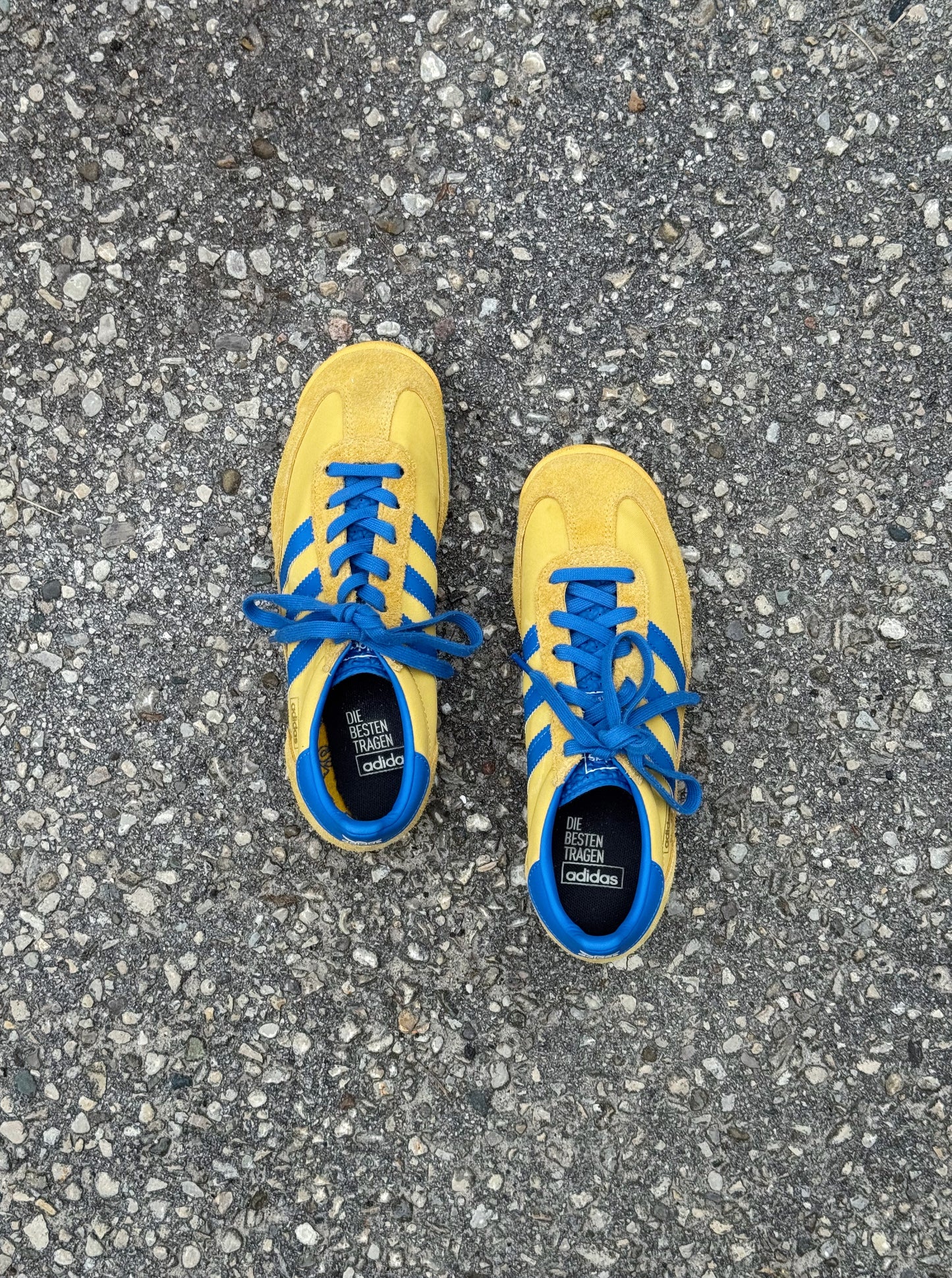 Adidas Yellow & Cobalt Blue Reissue Sneakers