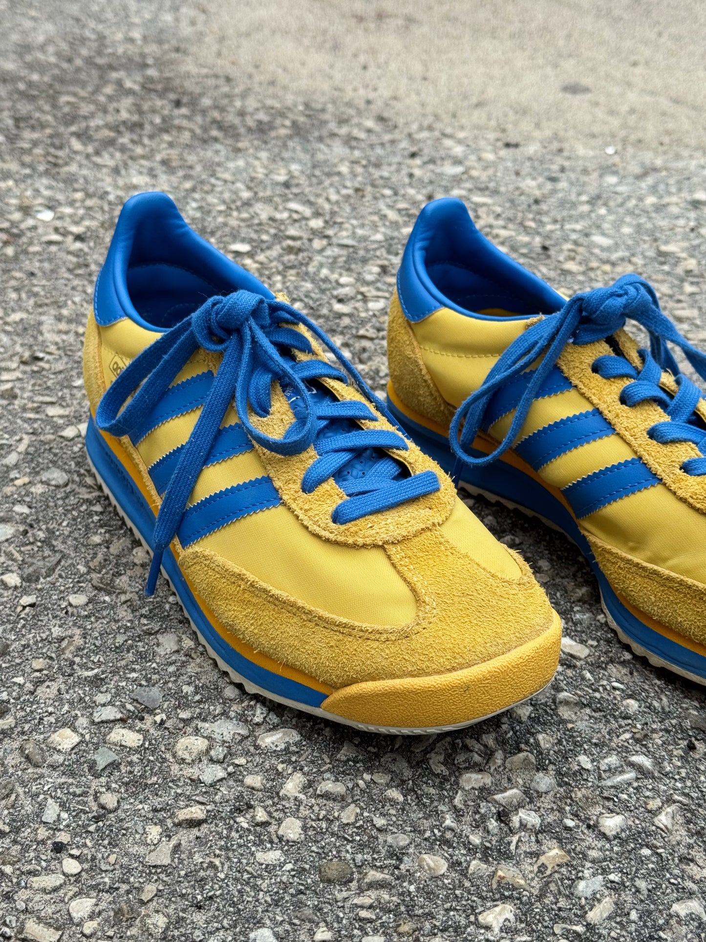 Adidas Yellow & Cobalt Blue Reissue Sneakers