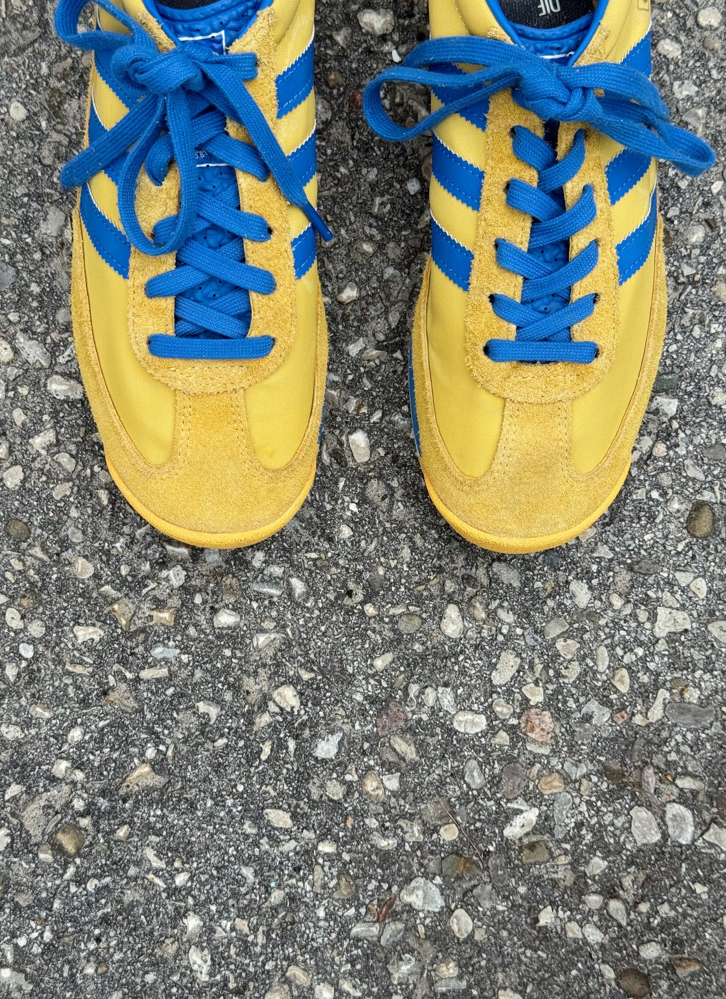 Adidas Yellow & Cobalt Blue Reissue Sneakers