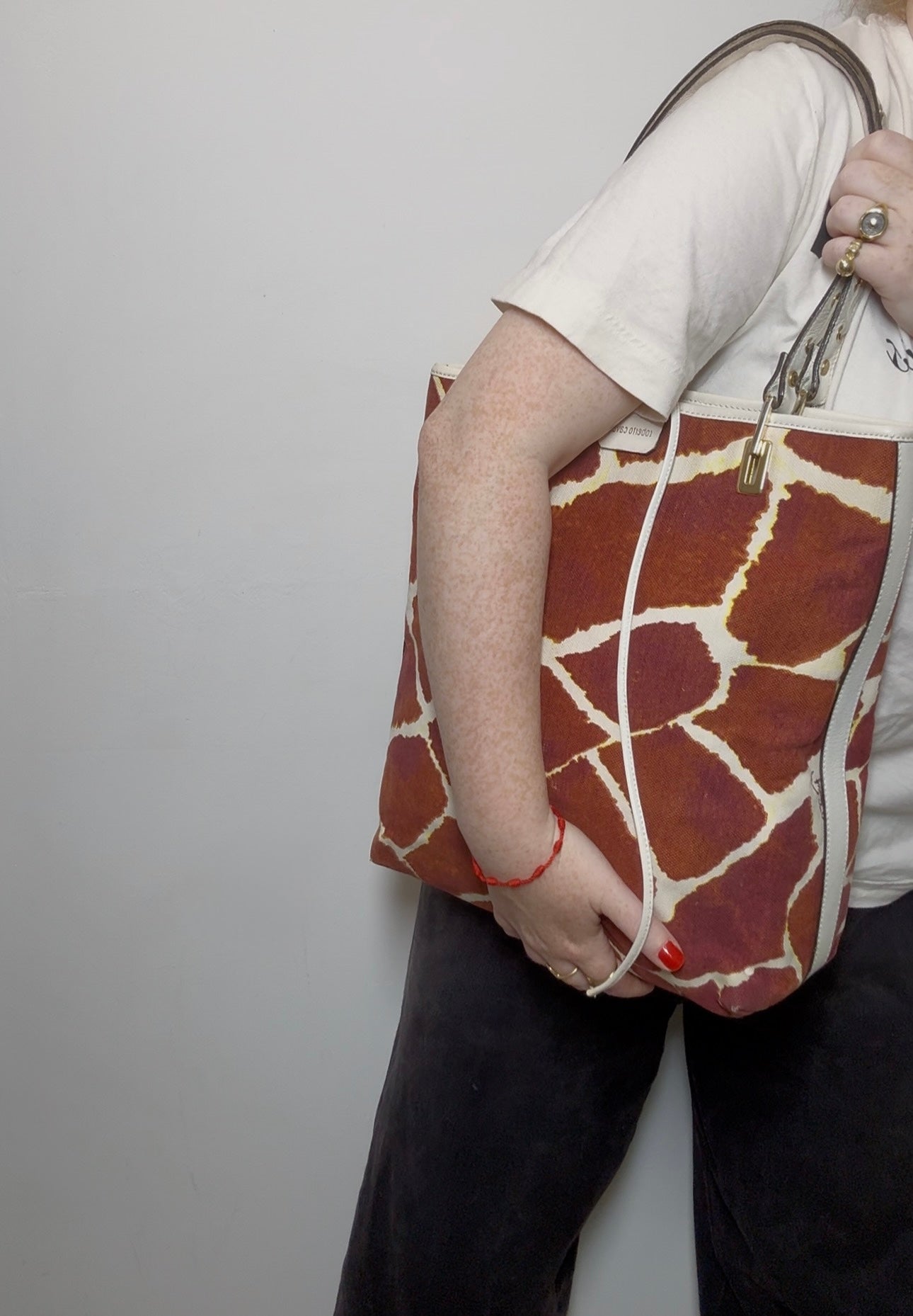 Roberto Cavalli Y2K Giraffe Print Tote Handbag