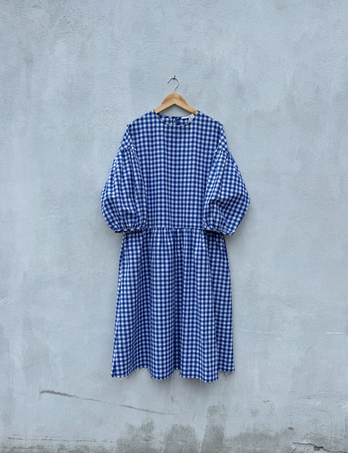 April Meets October Cobalt Blue & White Gingham Dress
