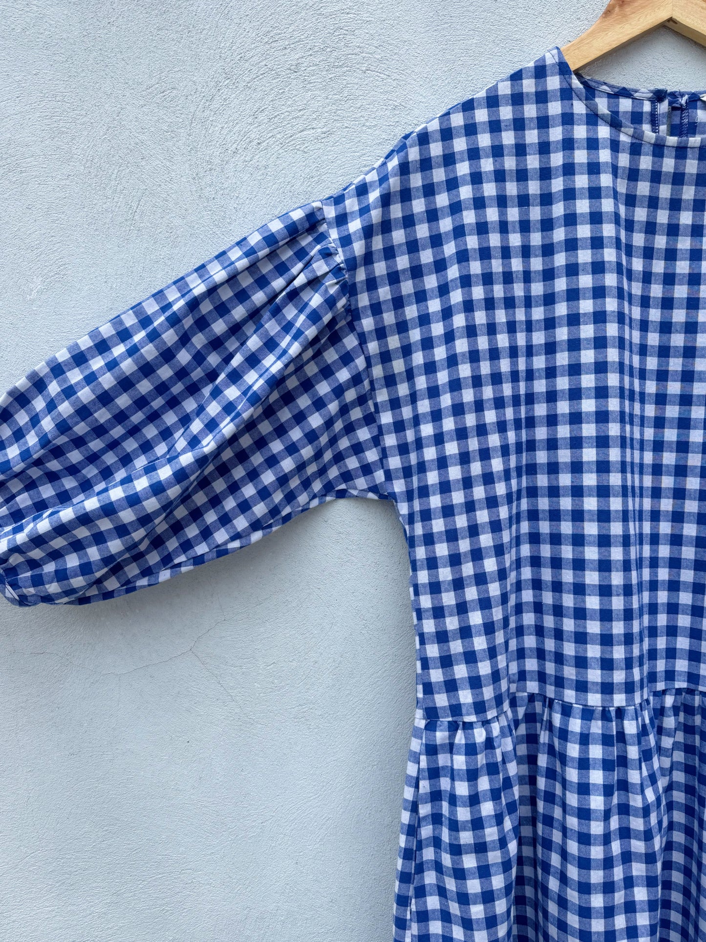 April Meets October Cobalt Blue & White Gingham Dress
