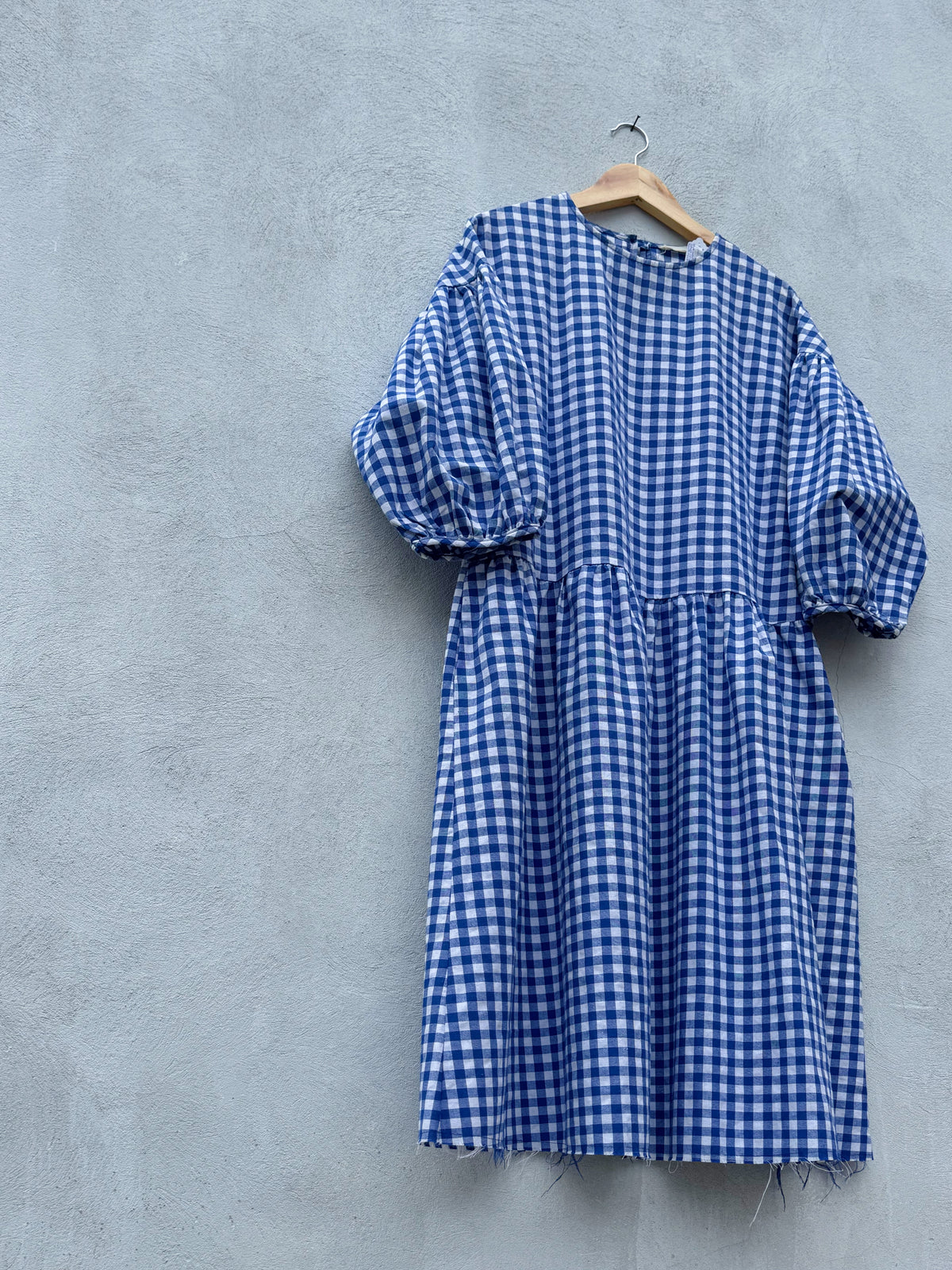 April Meets October Cobalt Blue & White Gingham Dress