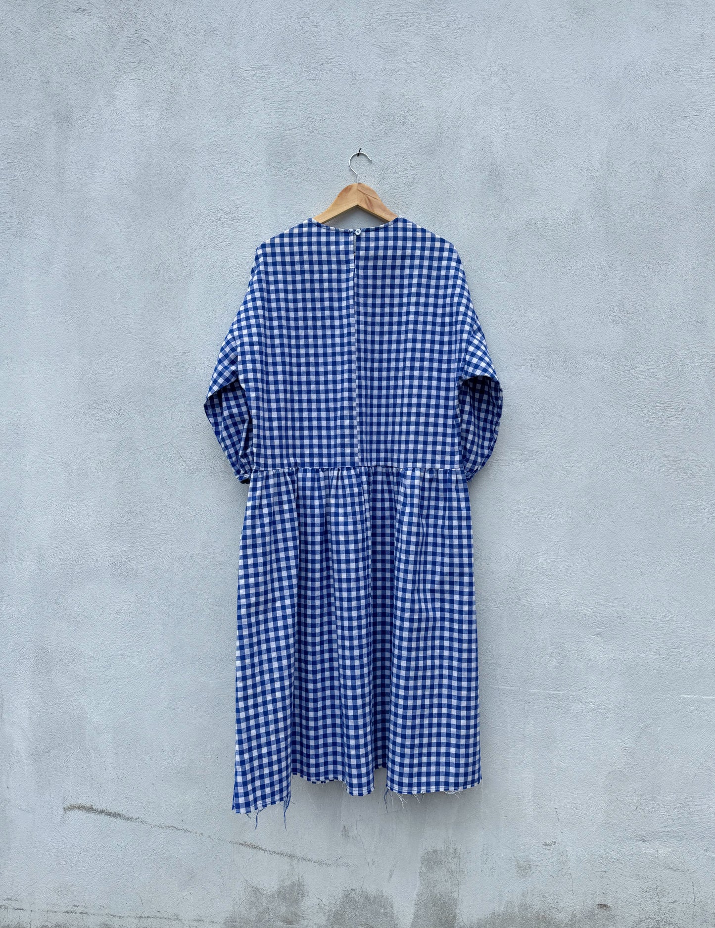 April Meets October Cobalt Blue & White Gingham Dress