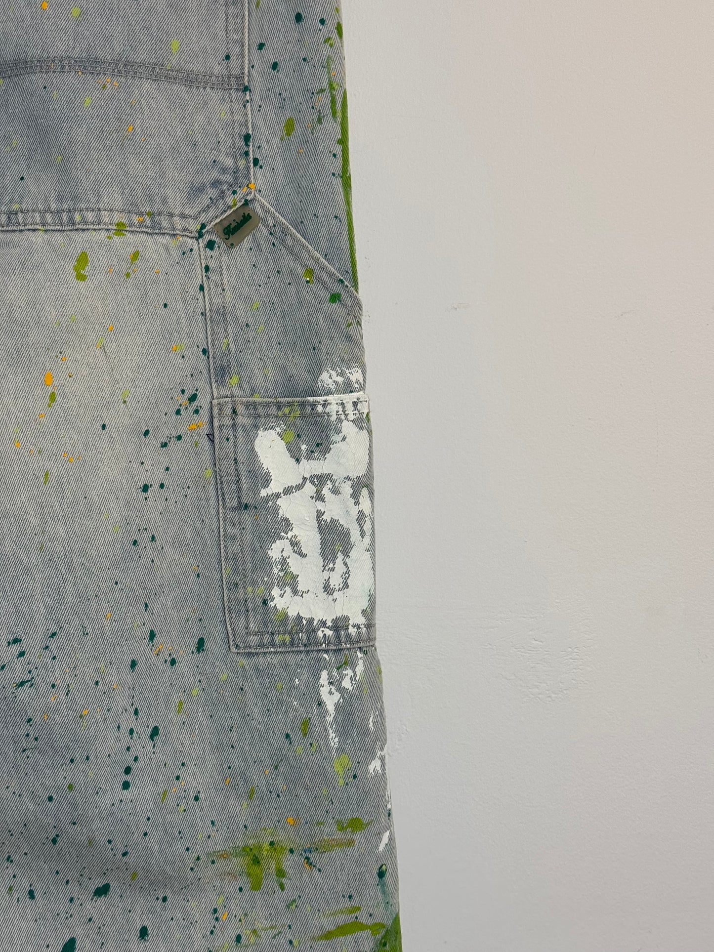Kuwalla Jeans Paint Splattered Distressed Straight Leg Jeans